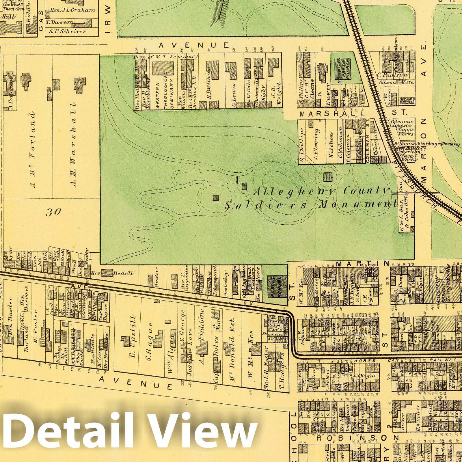 Historic Map : First Ward, Allegheny City. (1872), 1872 City Atlas - Vintage Wall Art