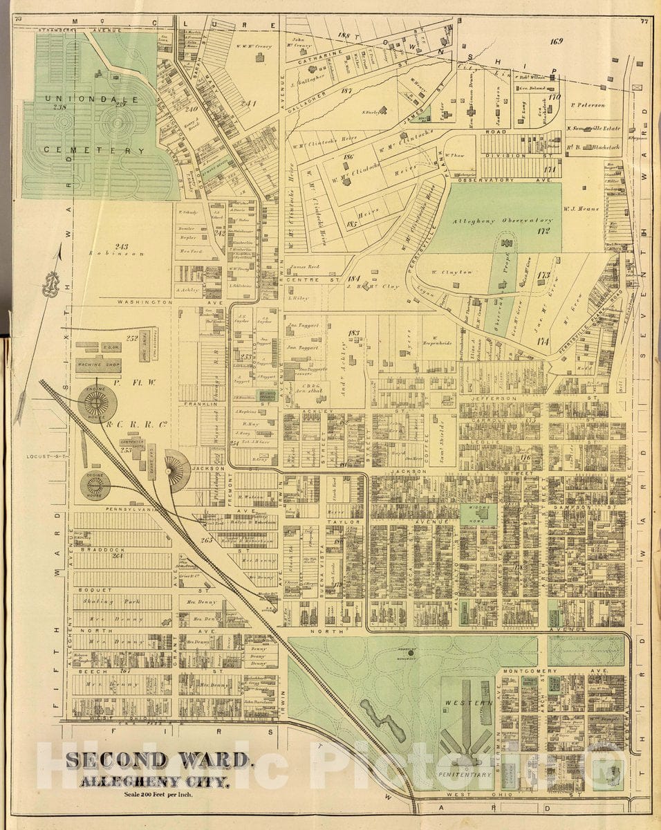 Historic Map : Second Ward, Allegheny City. (1872), 1872 City Atlas - Vintage Wall Art