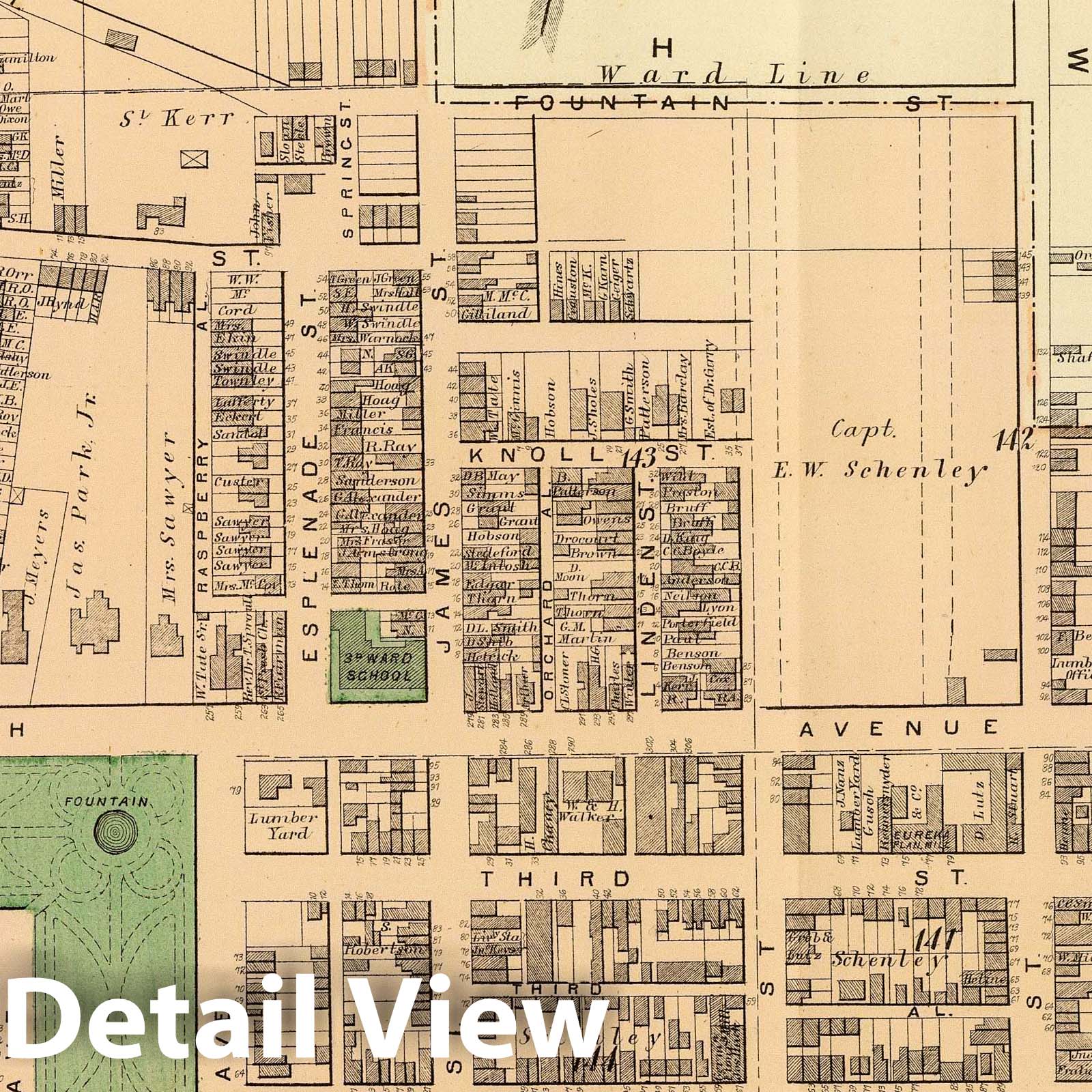 Historic Wall Map : Third Ward, Allegheny City. (1872), 1872 City Atlas - Vintage Wall Art