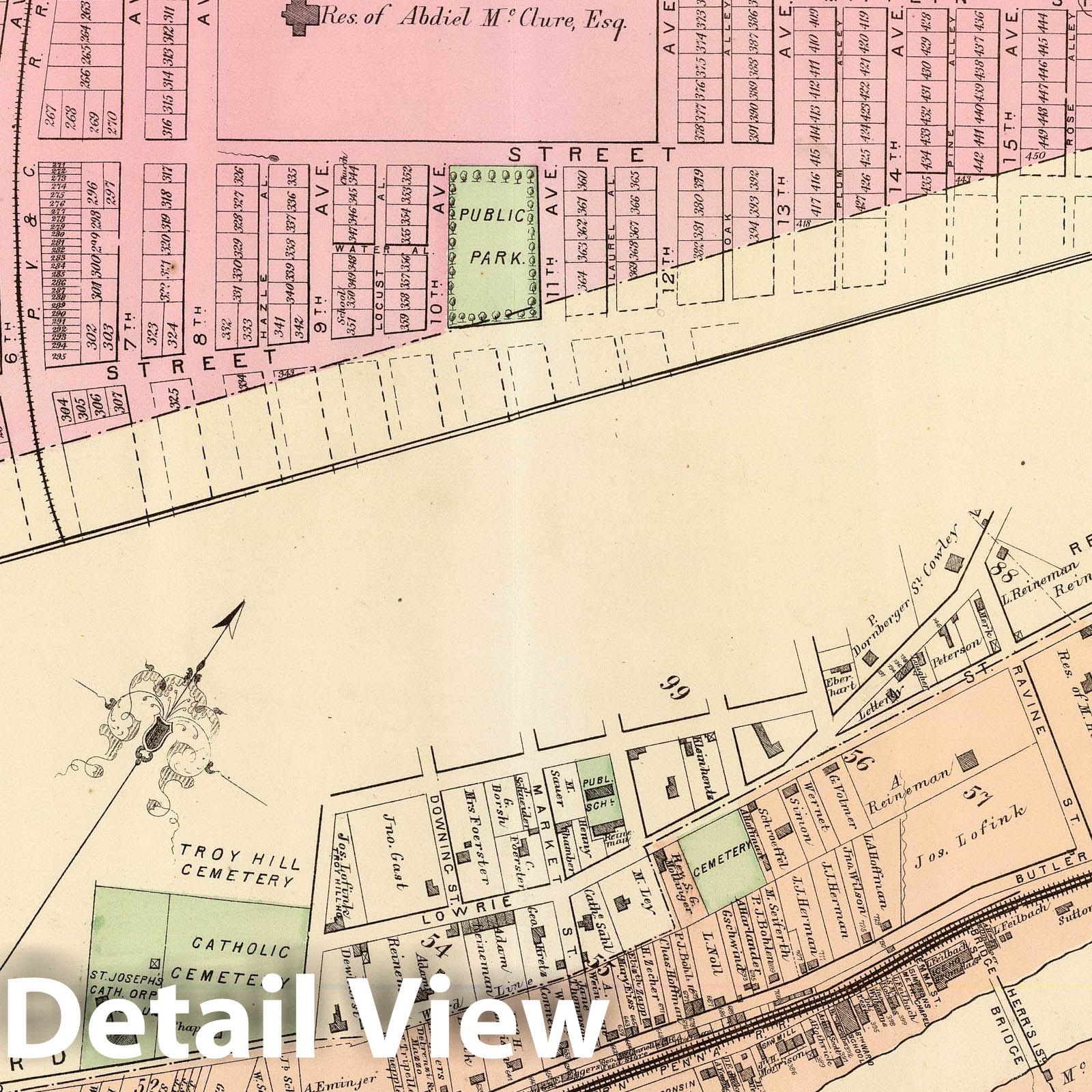 Homestead, Allegheny, Pennsylvania - Railroad Map, 1872