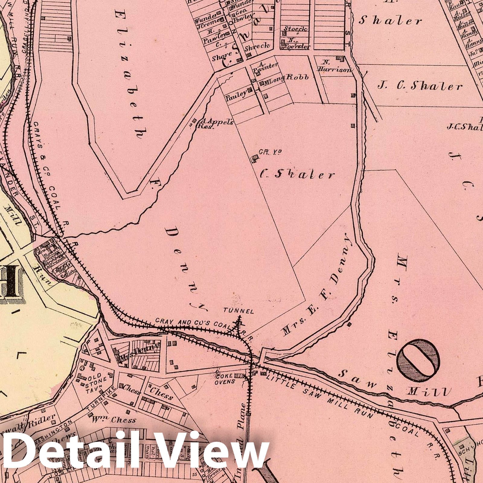 Borough of West Pittsburgh and Union, Pennsylvania - Railroad Map, 1872