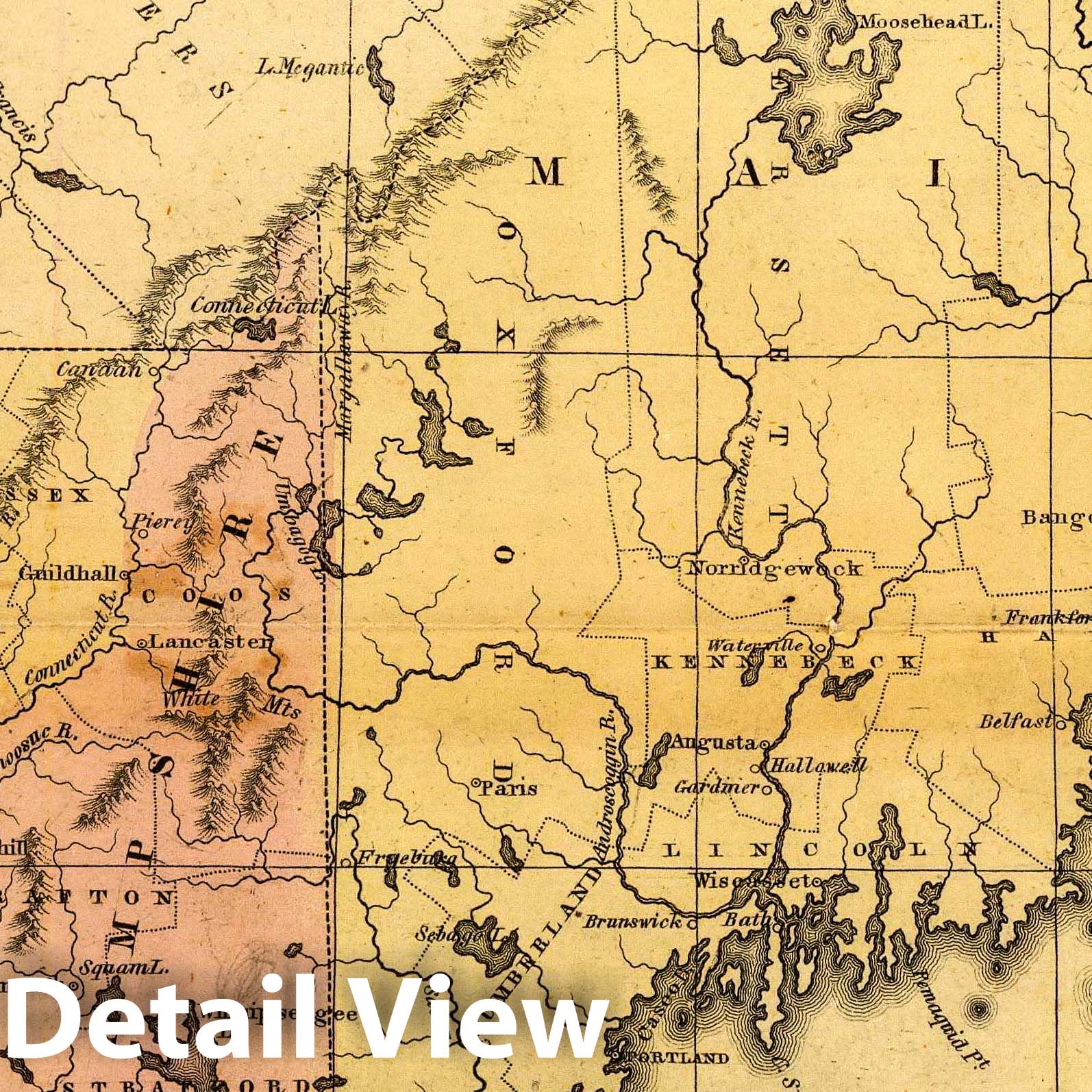 New England States, 1830 - Historical Map Print
