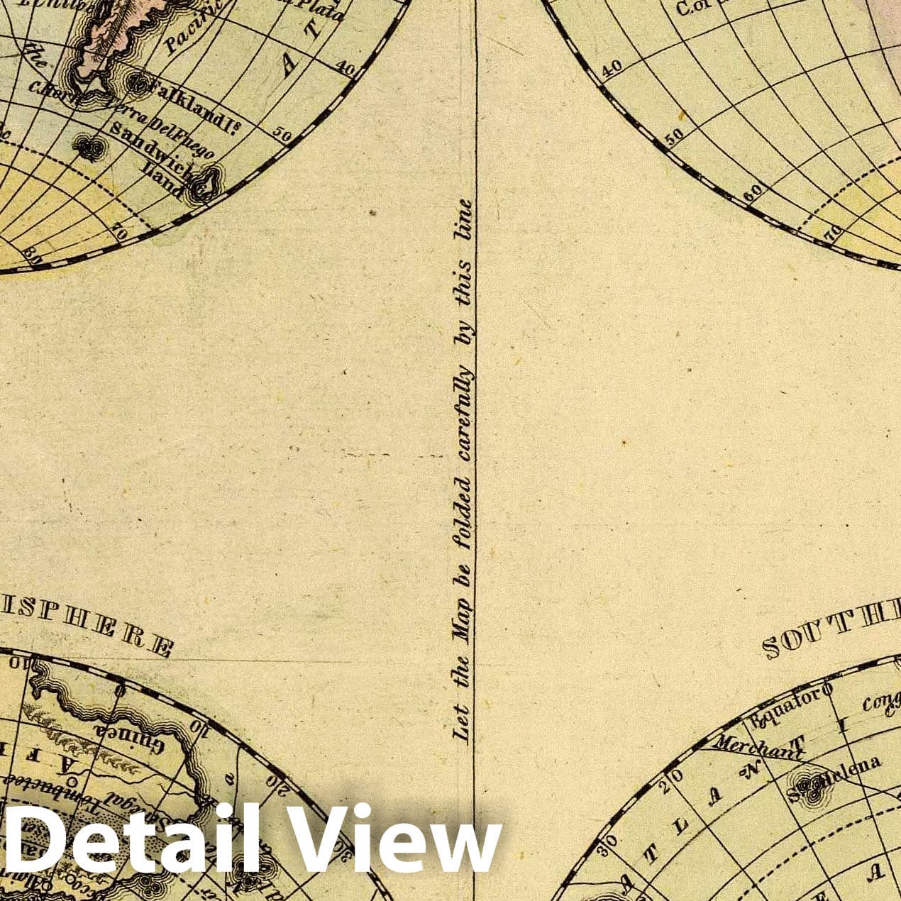 World Hemispheres, 1830 - Historical Map Print