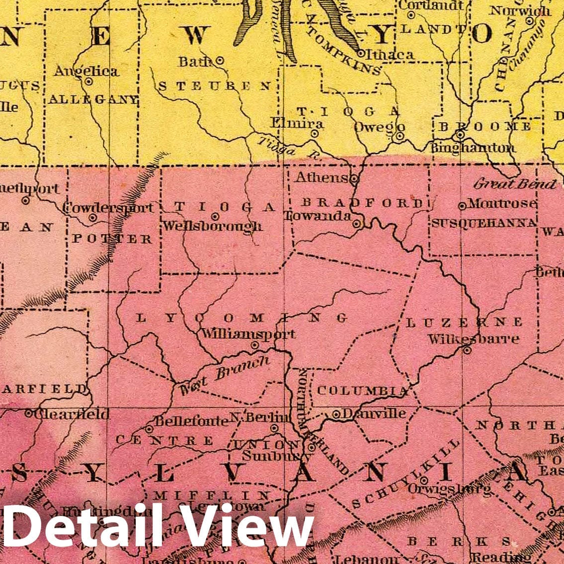 Middle States and Part of the Southern - Canal Map, 1836