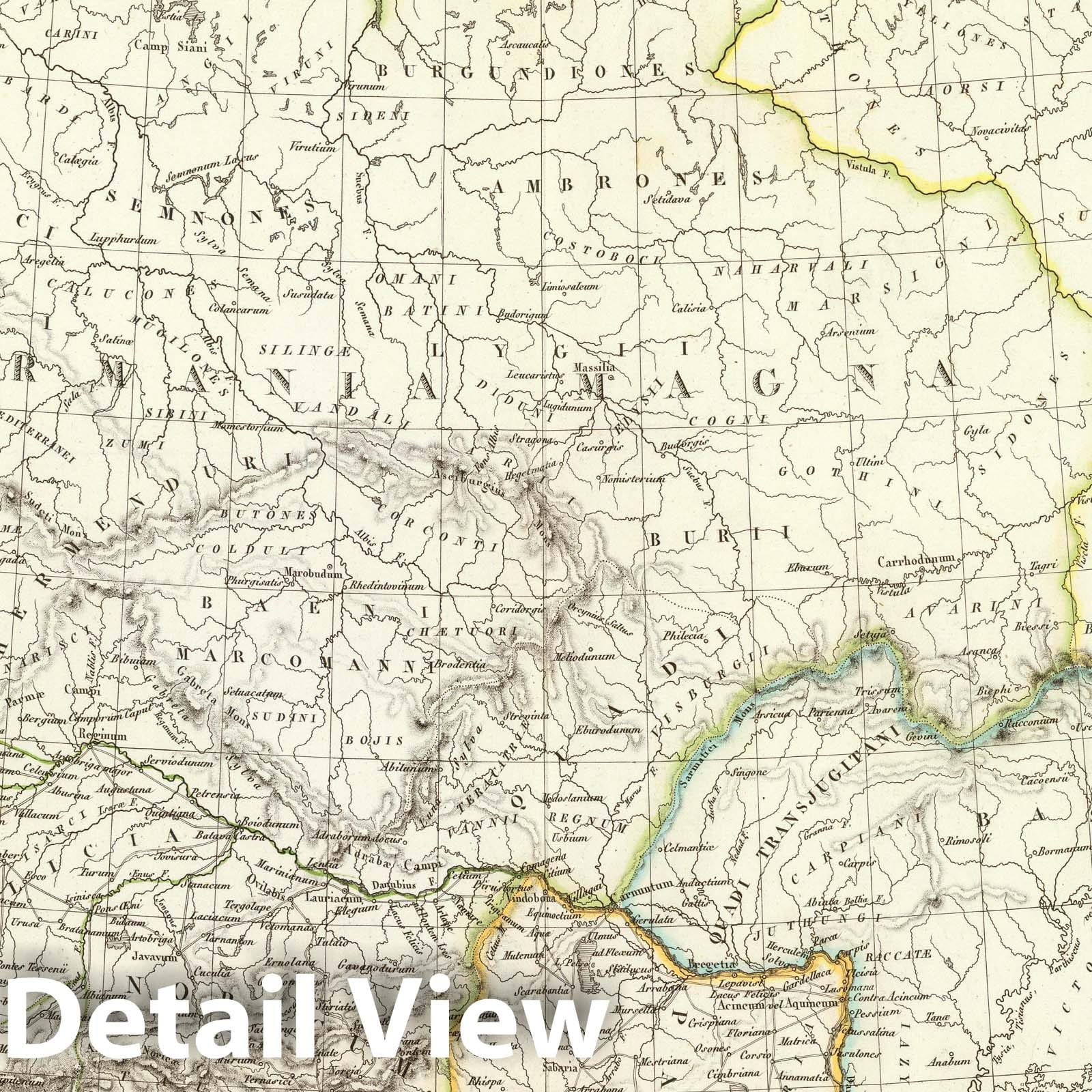 Ancient Germany, 1830 - Historical Map Print