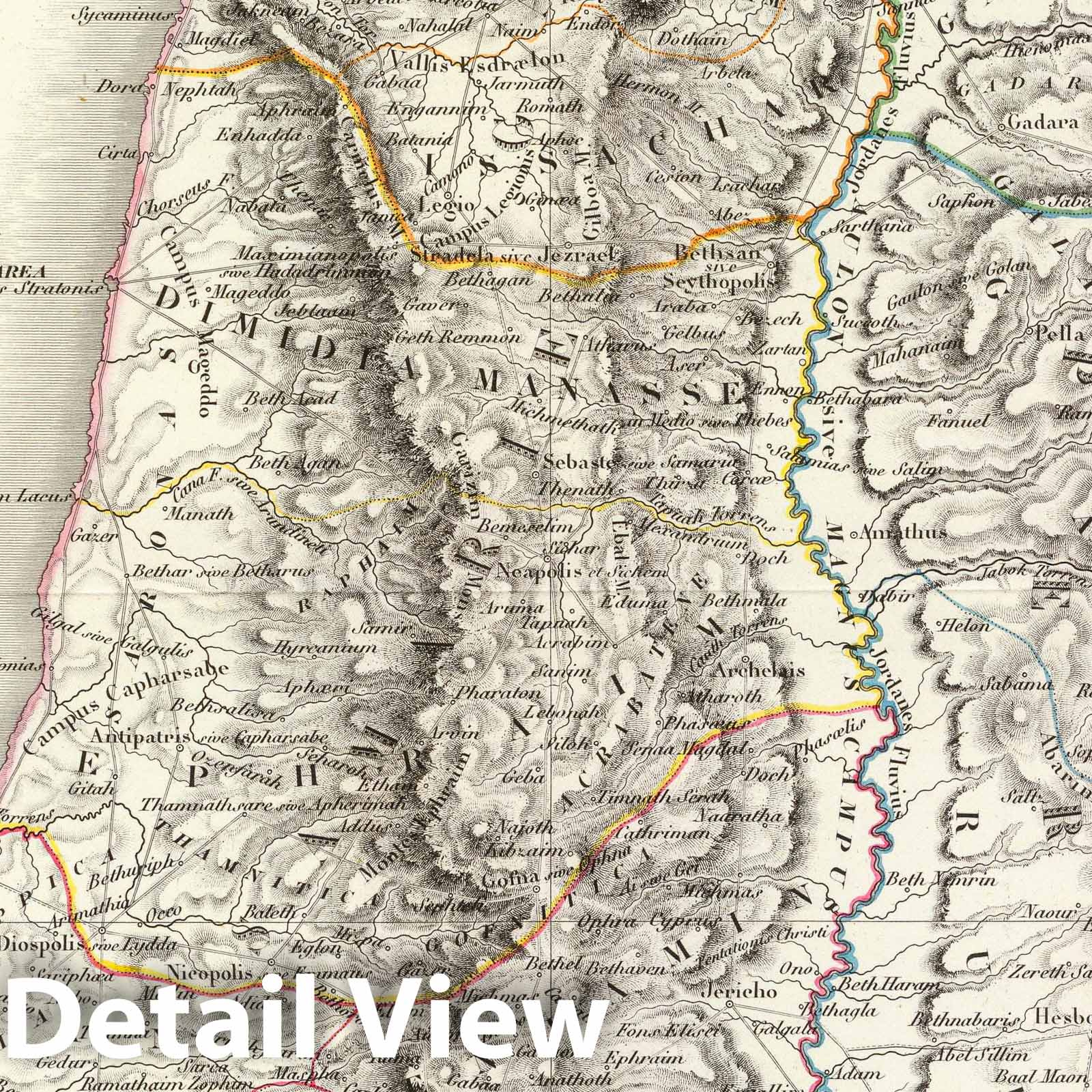 Palestine, 1833 - Historical Map Print