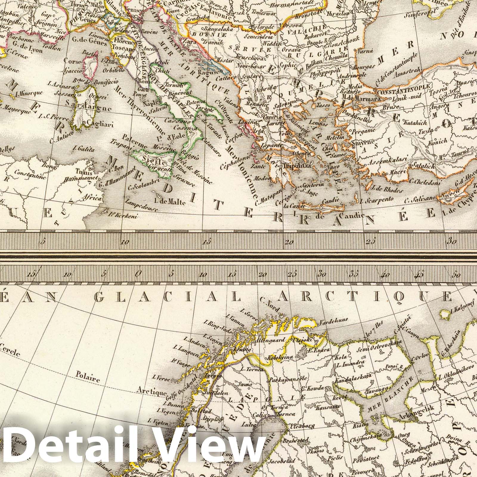 Europe Historical Map 1831 - Lapie Atlas Plate Print