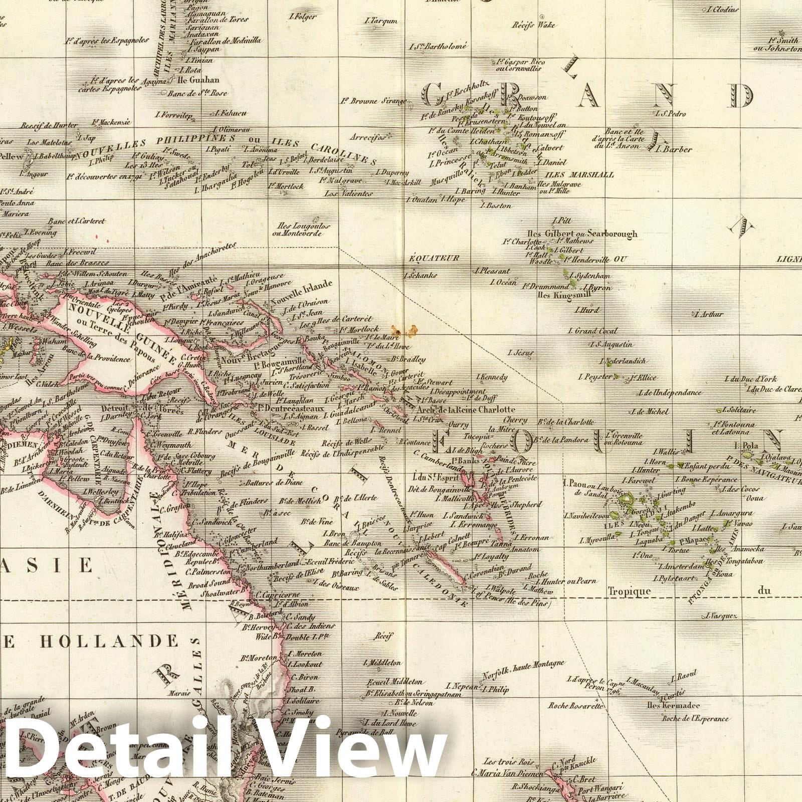 Oceania with Australia and Polynesia, 1829 - Historical Map Print