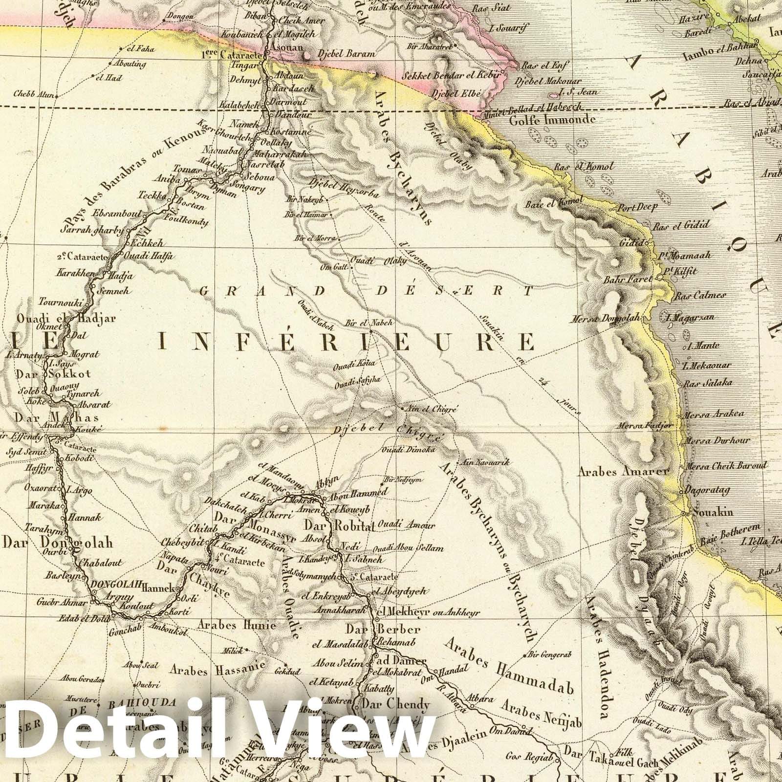 Egypt, Sudan, and Ethiopia, 1829 - Historical Map Print