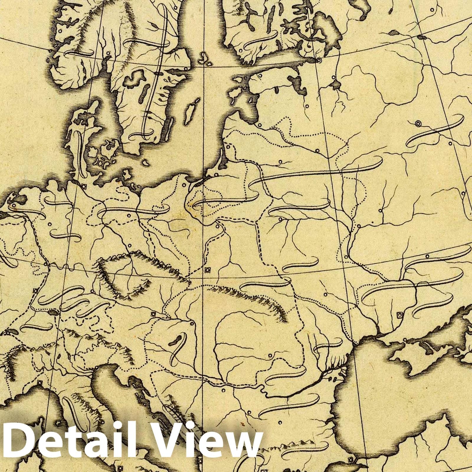 Europe - School Map, 1804 - Historical Map Print