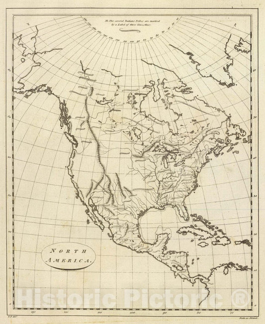 Historic Map : North America. E.P. delt. Neele sc, Strand. (1804), 1804 Atlas - Vintage Wall Art