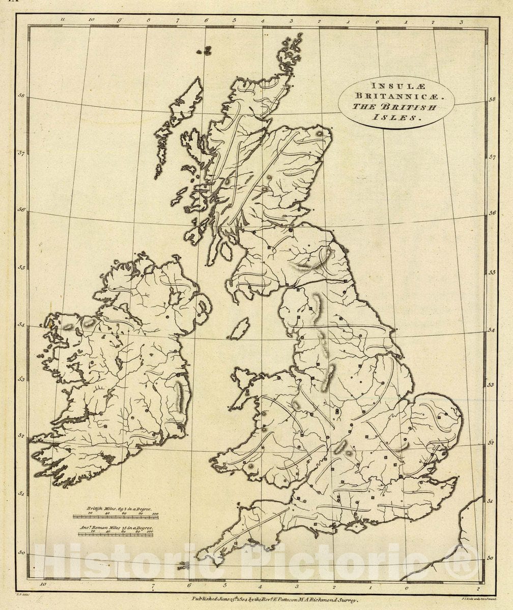 Historic Map : Insulae Britannicae. The British Isles. E.P. delint. S.I. Neele sculp, 352 Strand, 1804 Atlas - Vintage Wall Art
