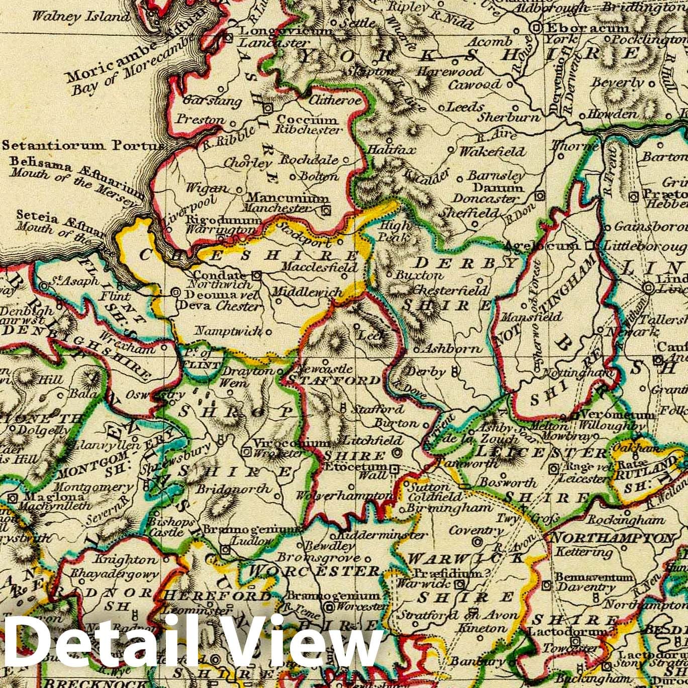 England and Wales, Roman and Modern - Road Map, 1804 - Historical Map Print