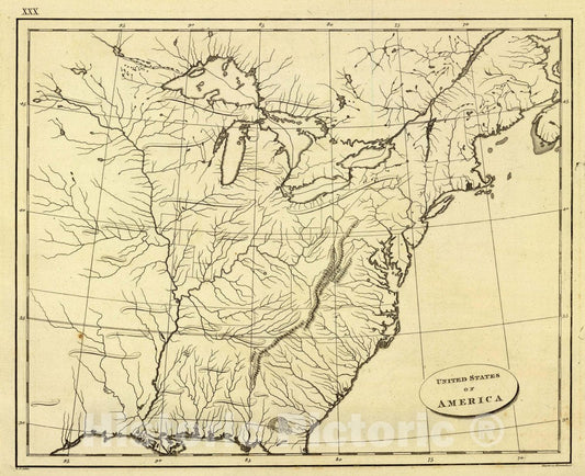 Historic Map : United States of America. E.P. delin. Hewitt, sc, Bloomsbury. (1804), 1804 Atlas - Vintage Wall Art