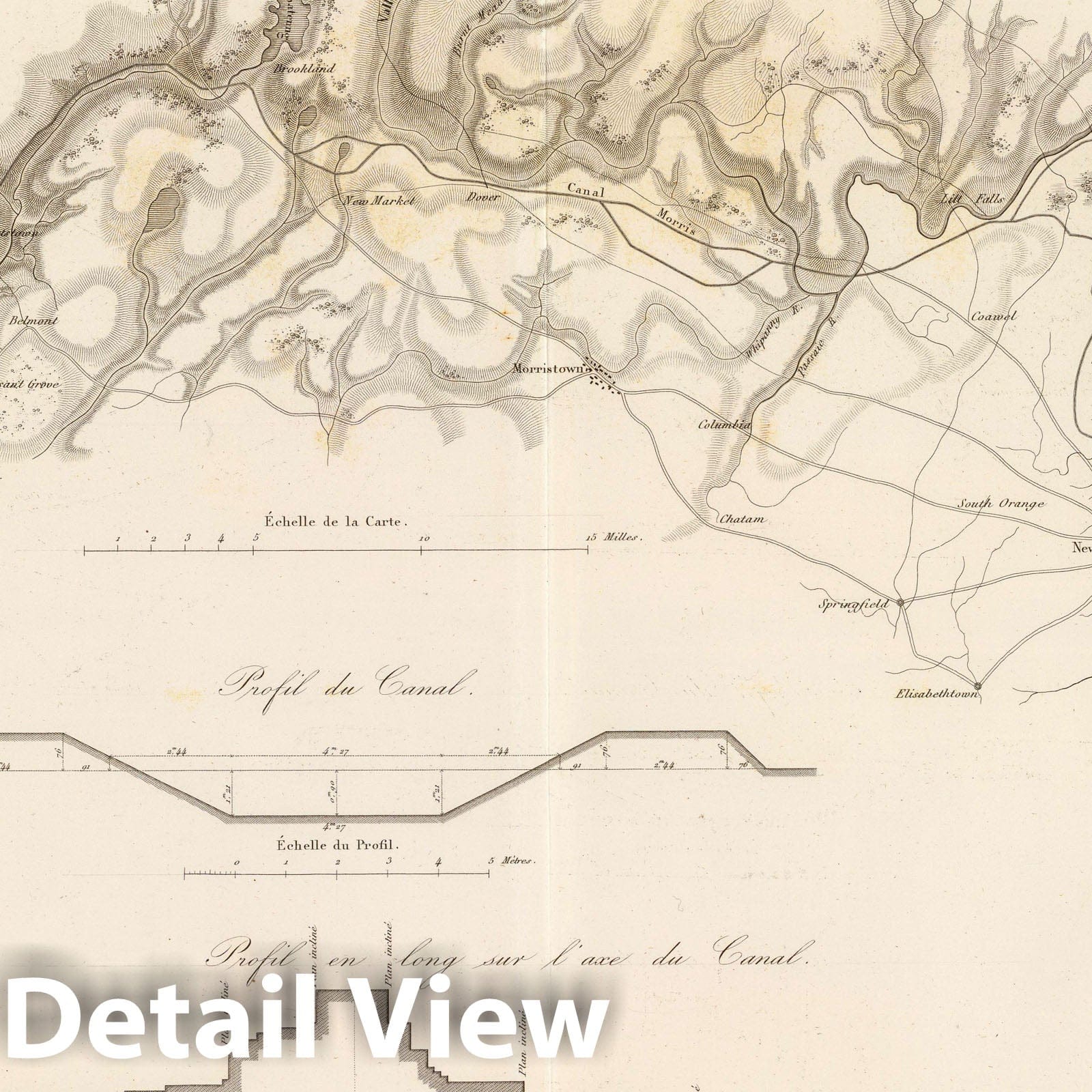 Morris Canal, New Jersey, 1834 - Historical Map Print