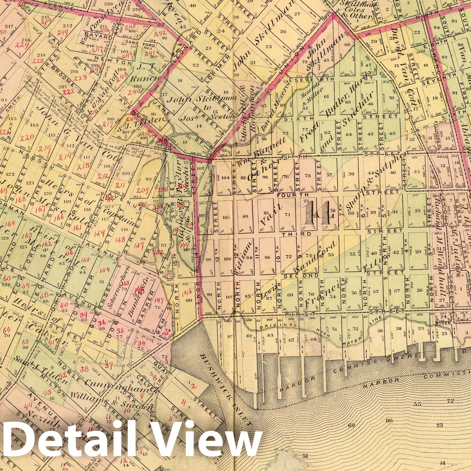 Brooklyn, New York - Section 1, 1874 Farm Line Map Print