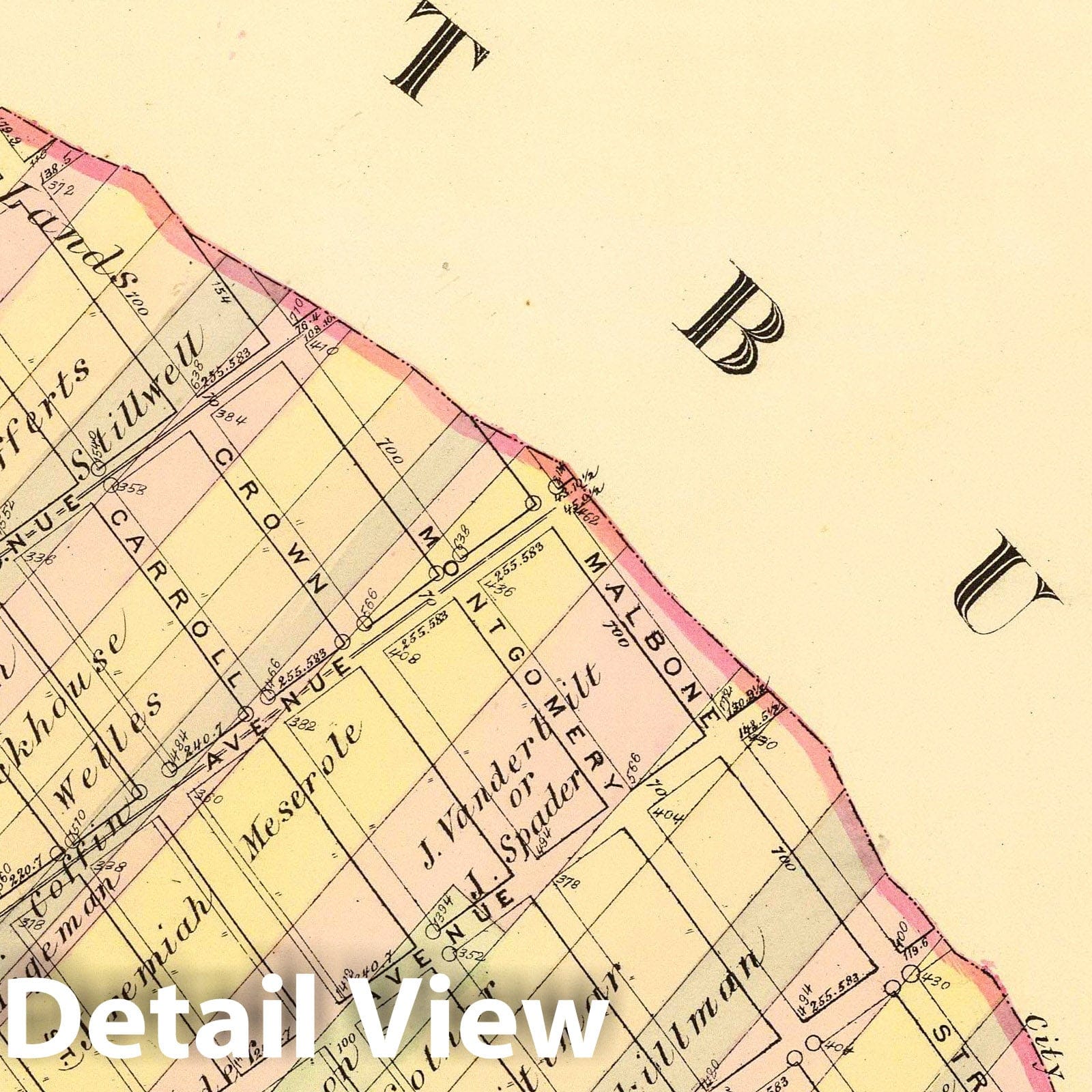 Brooklyn, New York - Section 8, 1874 - Farm Line Map Print