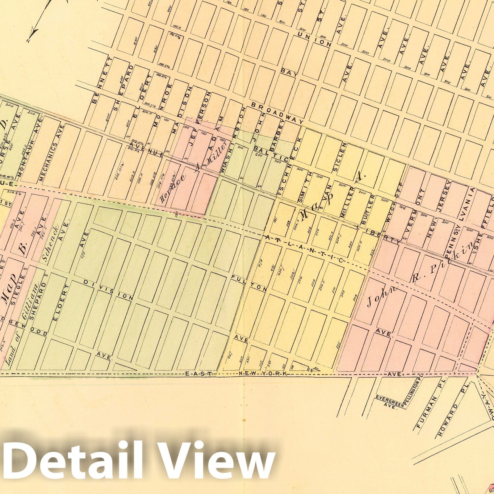 East New York, Brooklyn - Railroad Map, 1874 - Historical Map Print