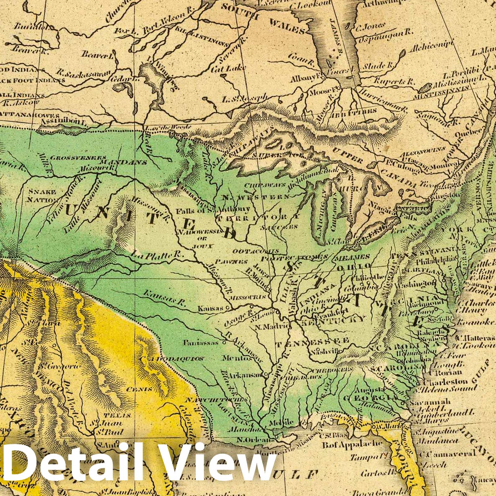 North America, 1821 - Historical Map Print