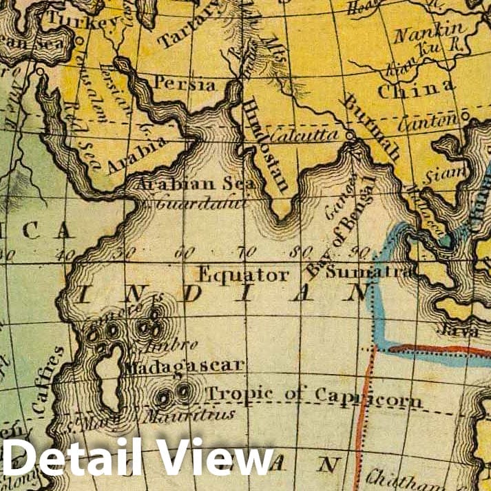 Eastern Hemisphere, 1831 - Historical Map Print