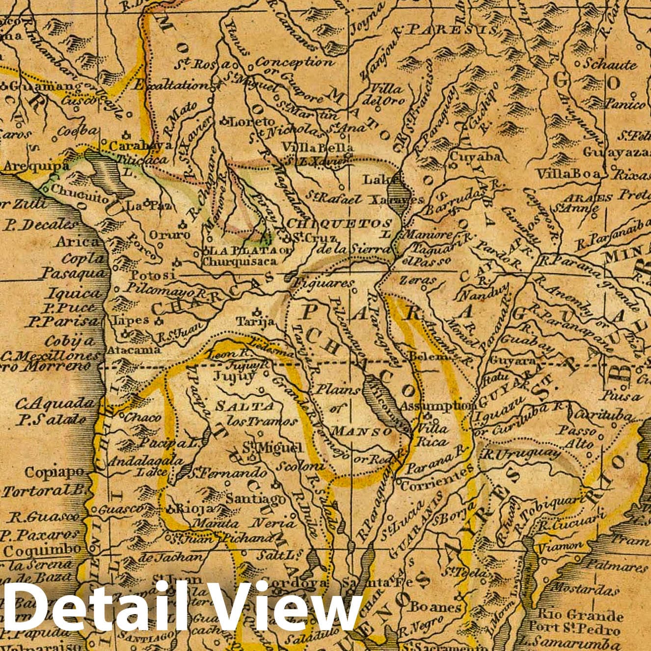 South America, 1821 - Historical Map Print from Cummings School Atlas