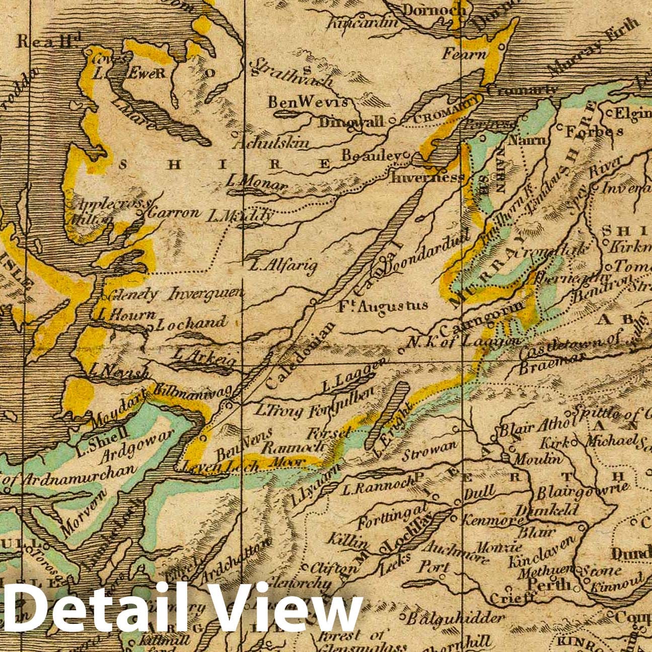 Scotland, 1820 - Historical Map Print from Carey's School Atlas