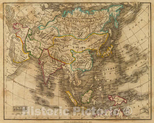 Historic Map : Asia. Philad. Published by M. Carey & Son, 1820, 1820 Atlas - Vintage Wall Art