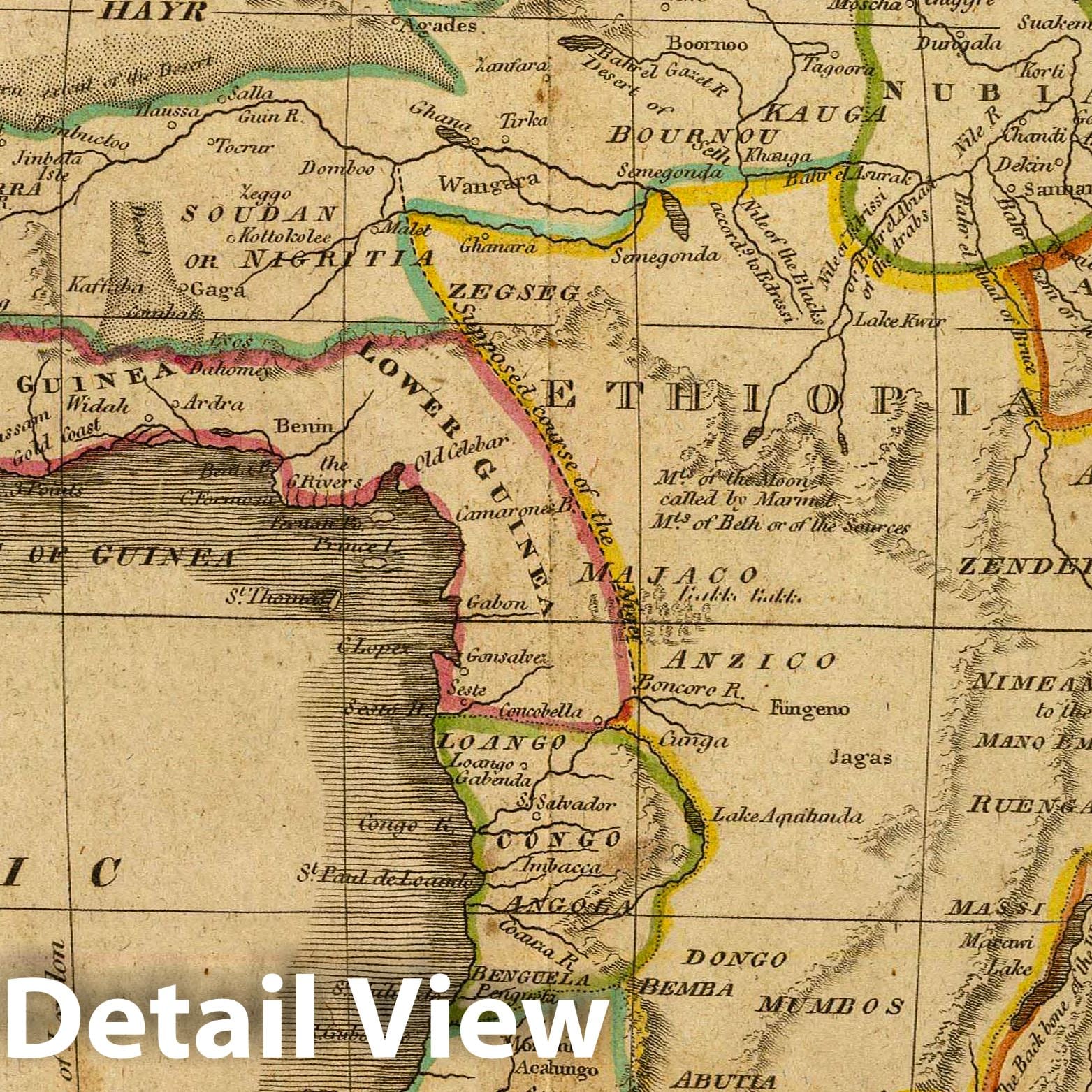 Africa, 1820 - Carey's School Atlas Map Print