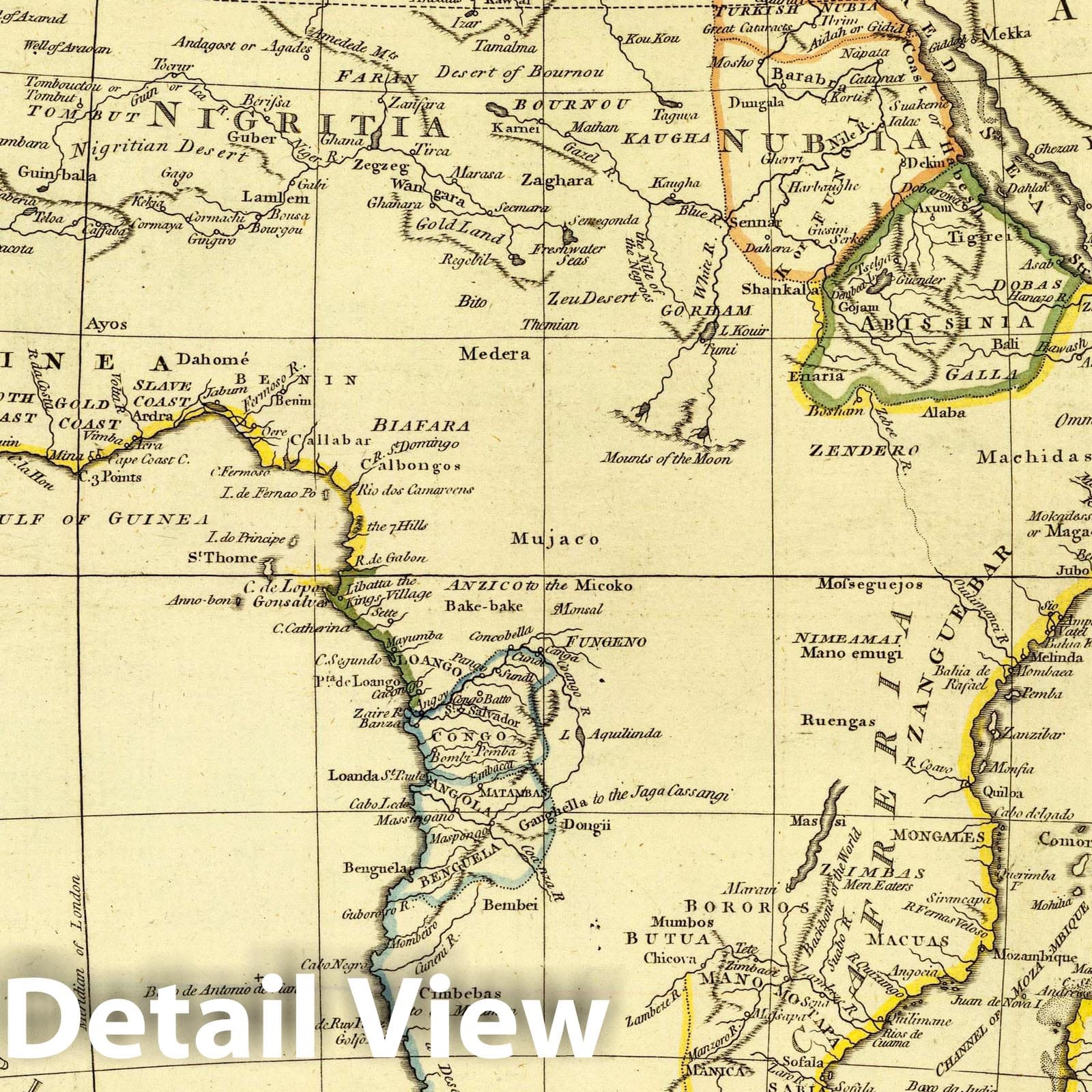 Africa, 1775 - Hand-Colored Historical Map Print