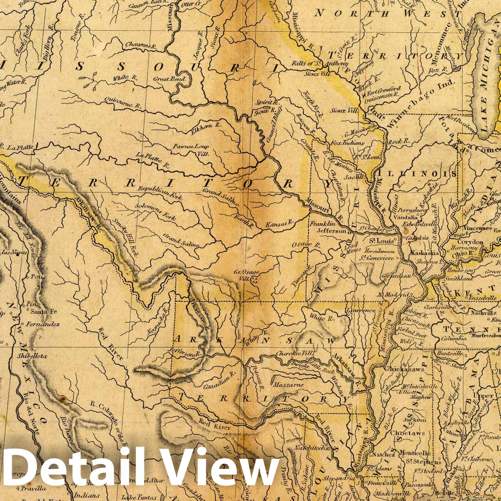 United States, 1829 - Historical Topographic Map Print