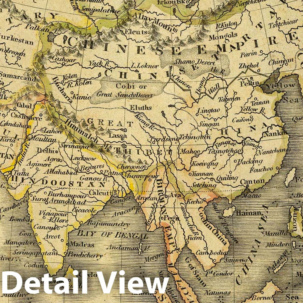 Historic Map : Asia. Boston, Published by Hilliard, Gray, Little and Wilkins. J.V.N. Throop Sc. (1829), 1829 Atlas - Vintage Wall Art