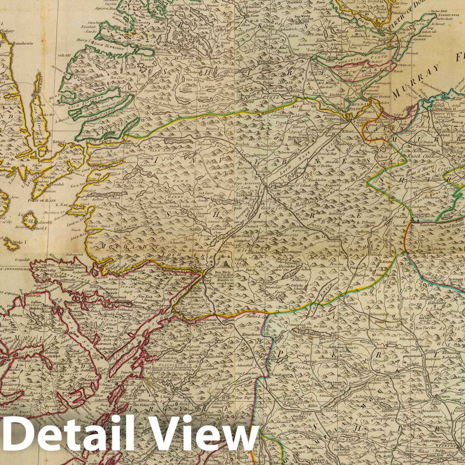 Scotland and Shetland - Road Map, 1794 - Historical Map Print