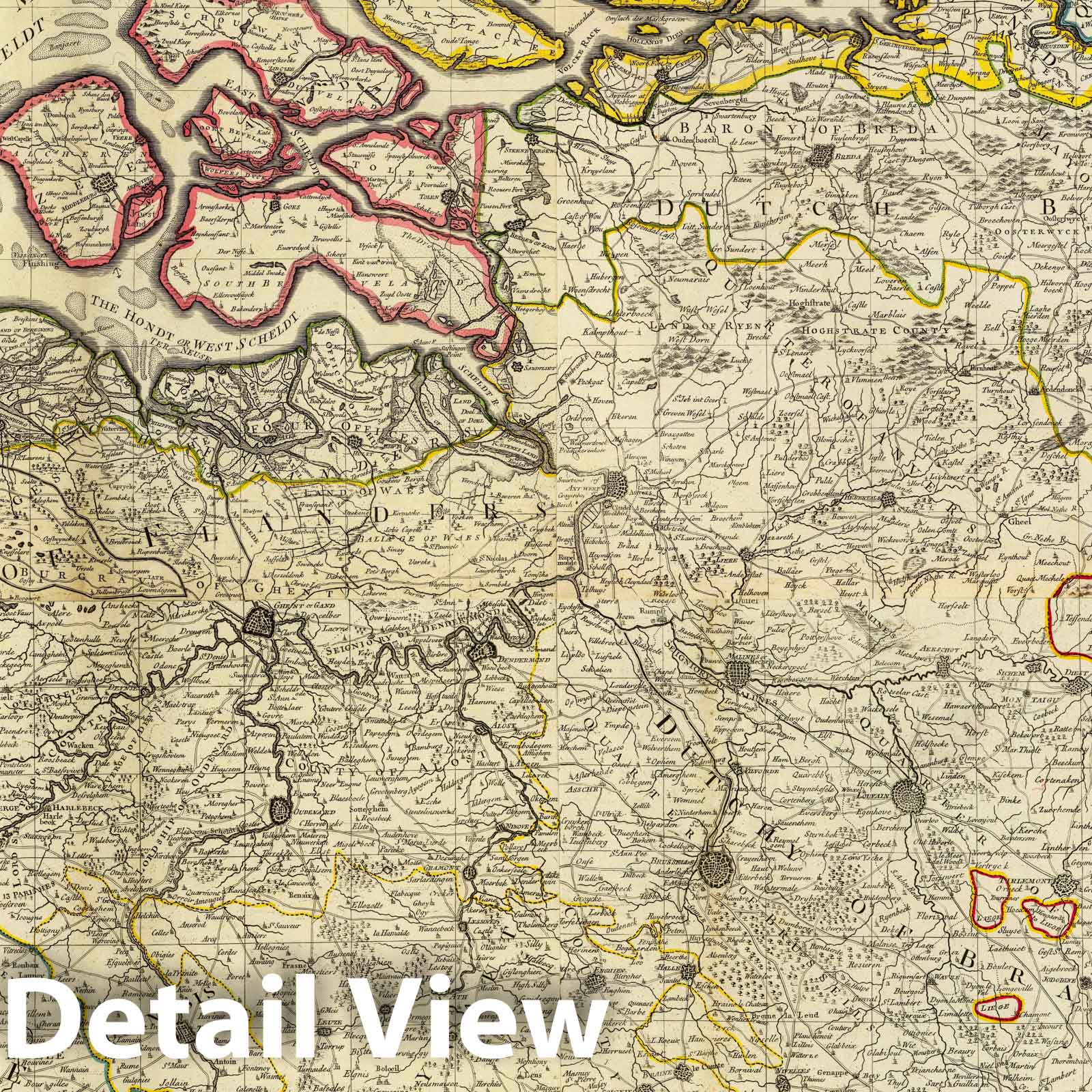 Netherlands, Holland, Utrecht, Gelderland, and Zeeland - Road Map, 1794