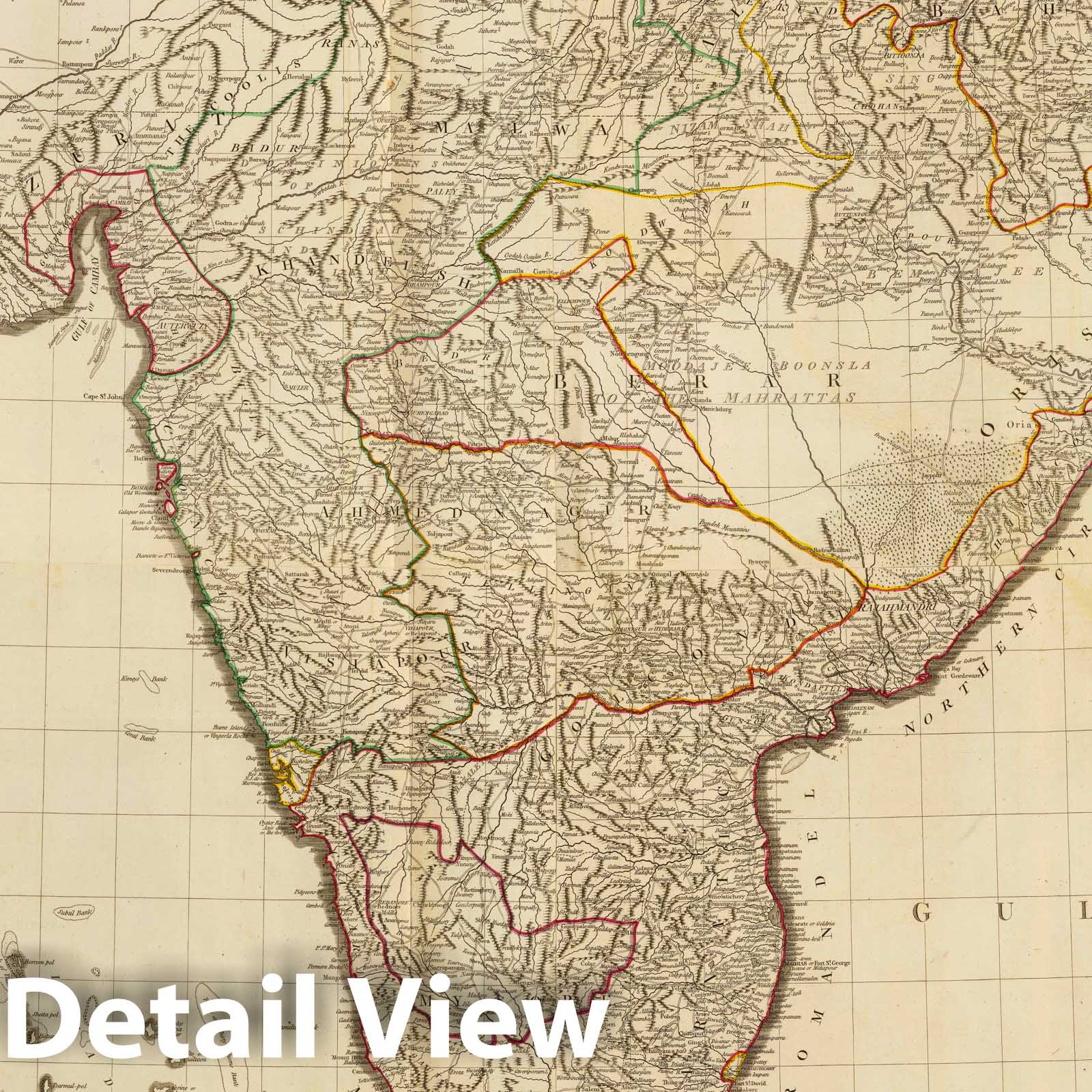India - Road Map, 1804 - Historical Map Print