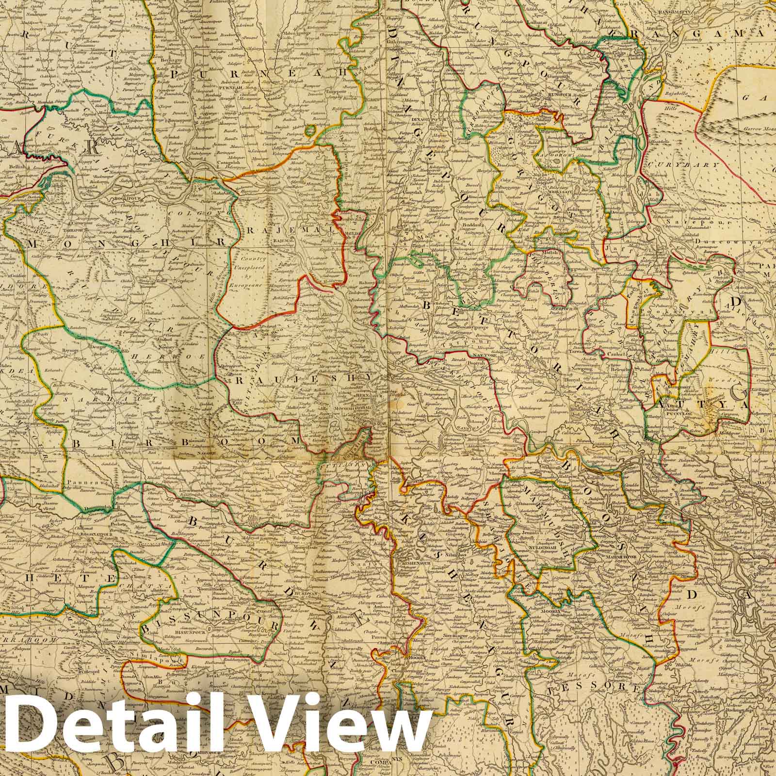 Bengal and Bihar - Survey Map, 1794 - Historical Map Print