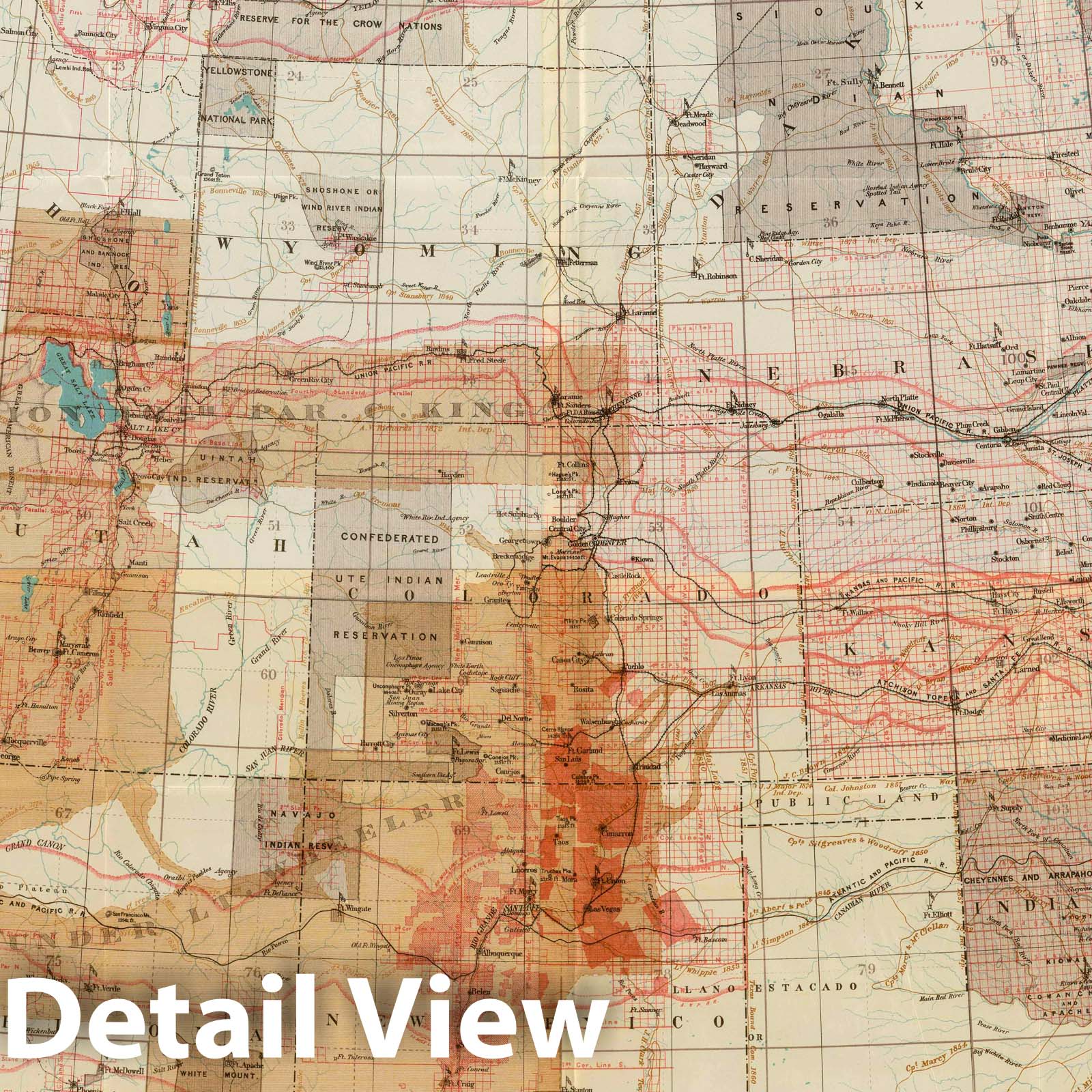 Wheeler Survey: Western United States, 1889 - Historical Map Print