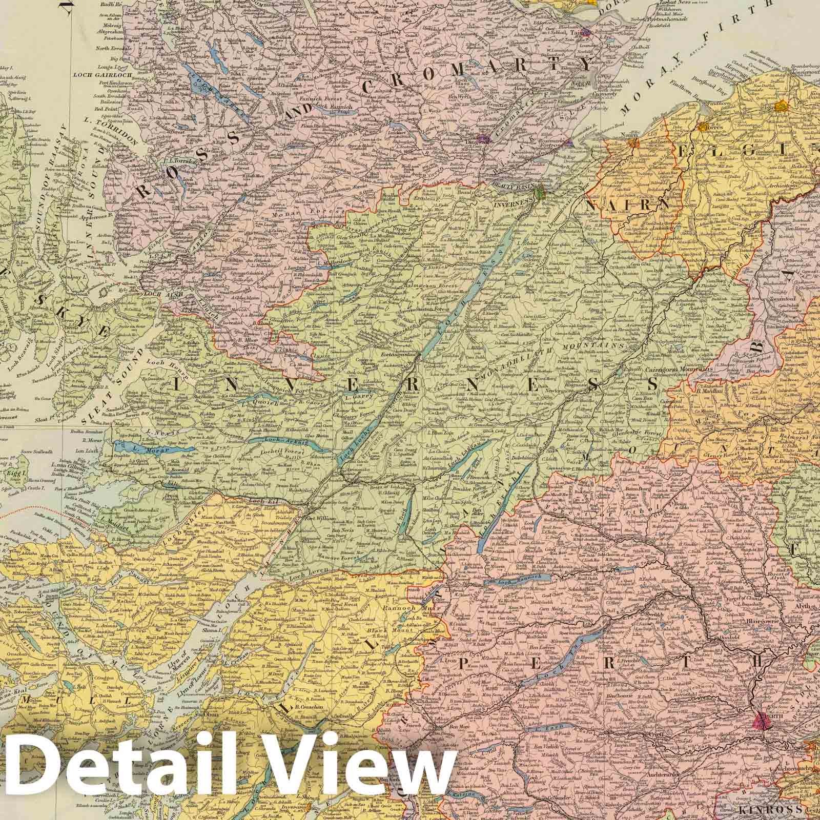 Scotland - Railroad Map, 1901 - Historical Map Print