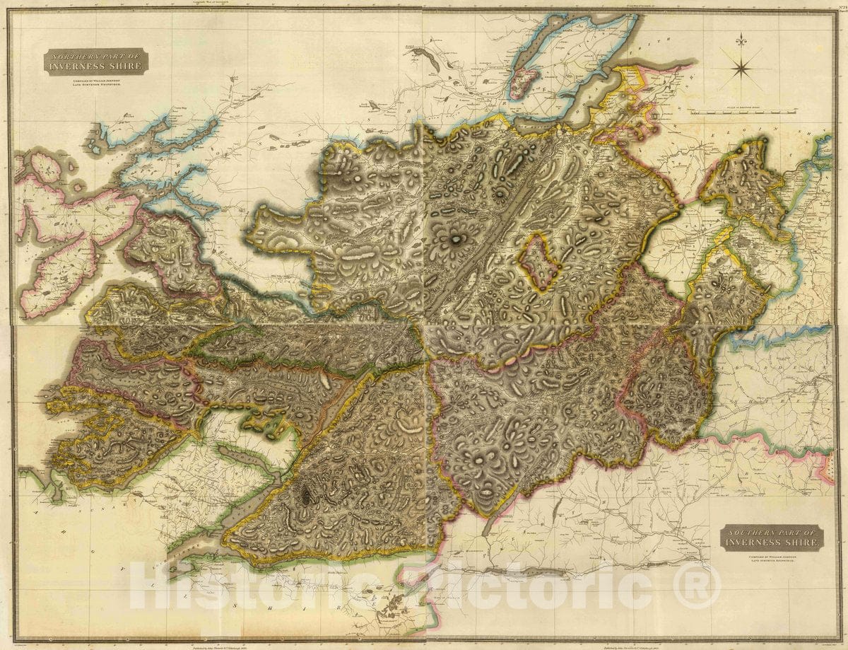 Historic Map : Composite: Inverness Shire, 1832 Atlas - Vintage Wall Art