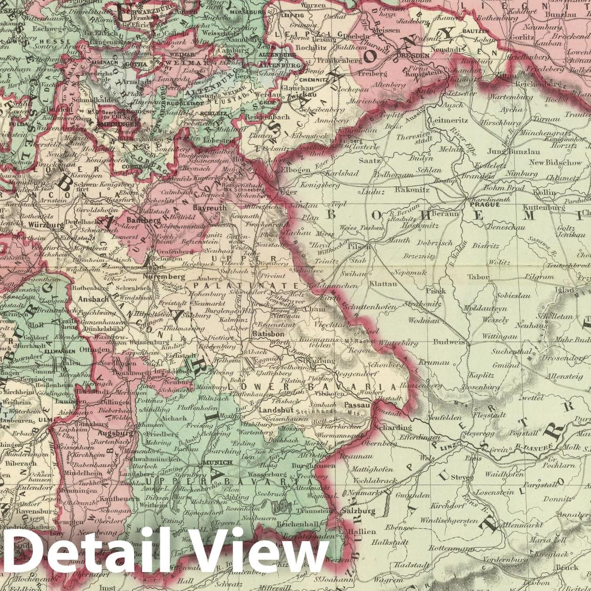 German Empire with Prussia - Railroad Map, 1874 - Historical Map Print