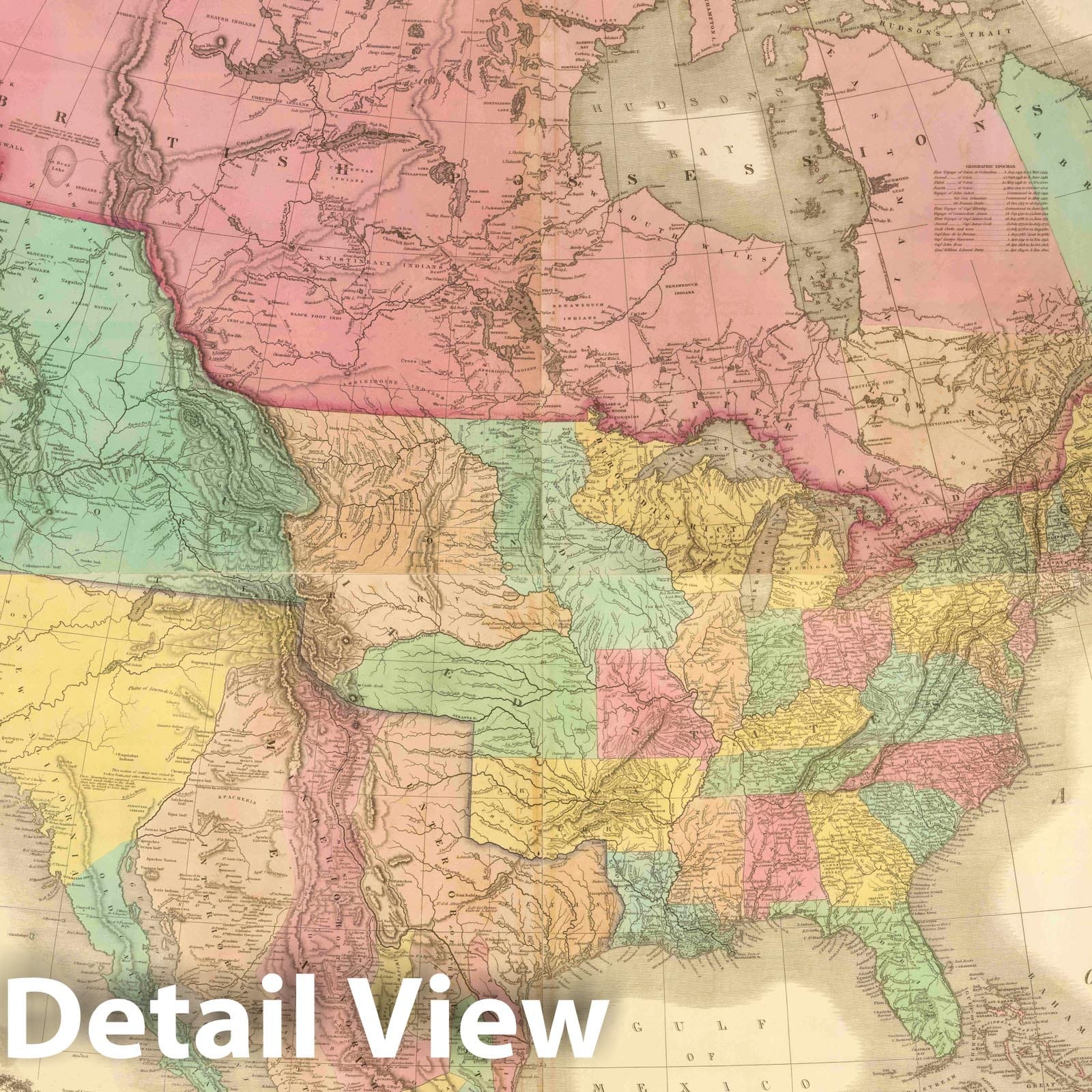 North America, Canada, United States, Central America - Railroad Map, 1833