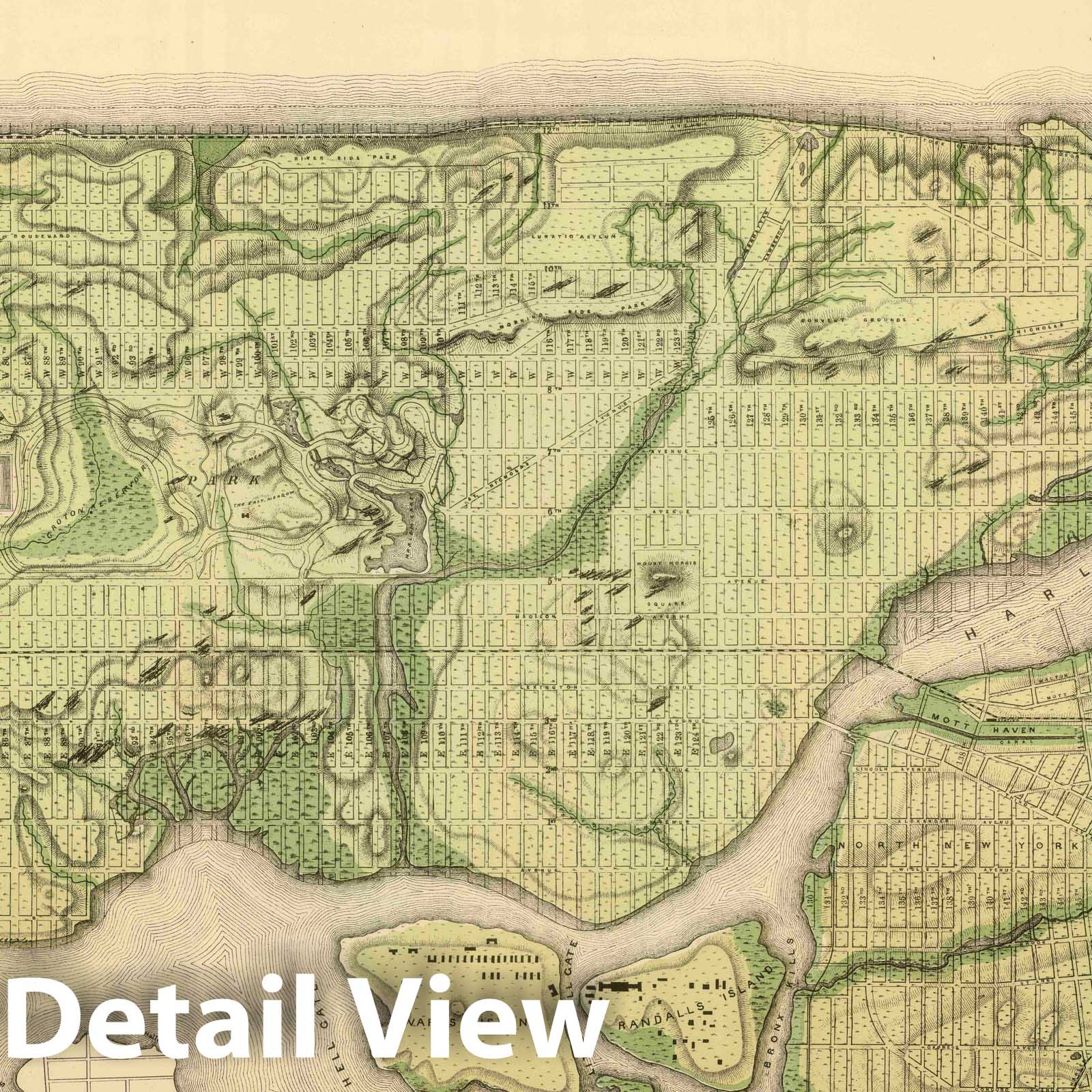 New York City with Annexed Territory - Railroad Map, 1874