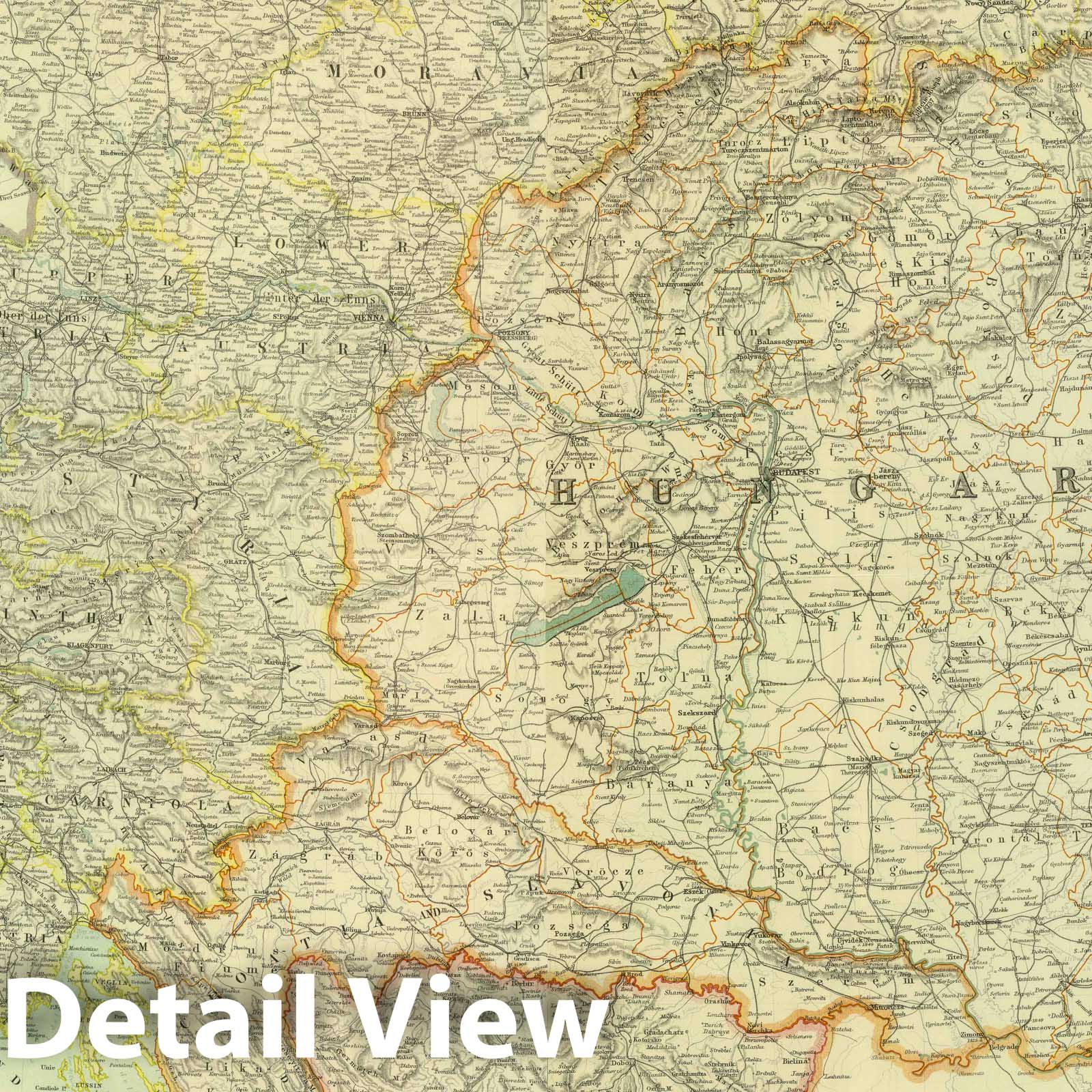 Austro-Hungarian Monarchy, 1912 - Historical Map Print