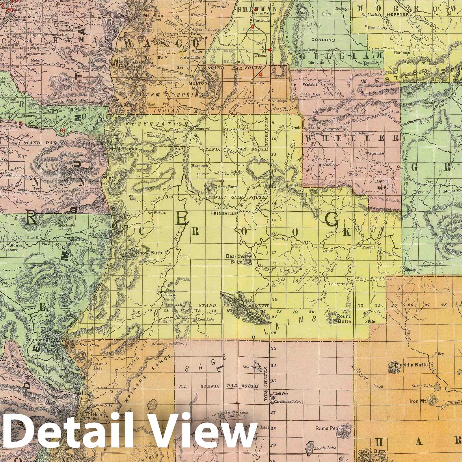 Historic Map : Rand, McNally & Co.'s Oregon, 1903 Atlas - Vintage Wall Art
