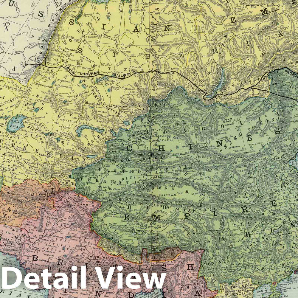 Historic Map : Rand, McNally & Co.'s Asia, 1903 Atlas - Vintage Wall Art