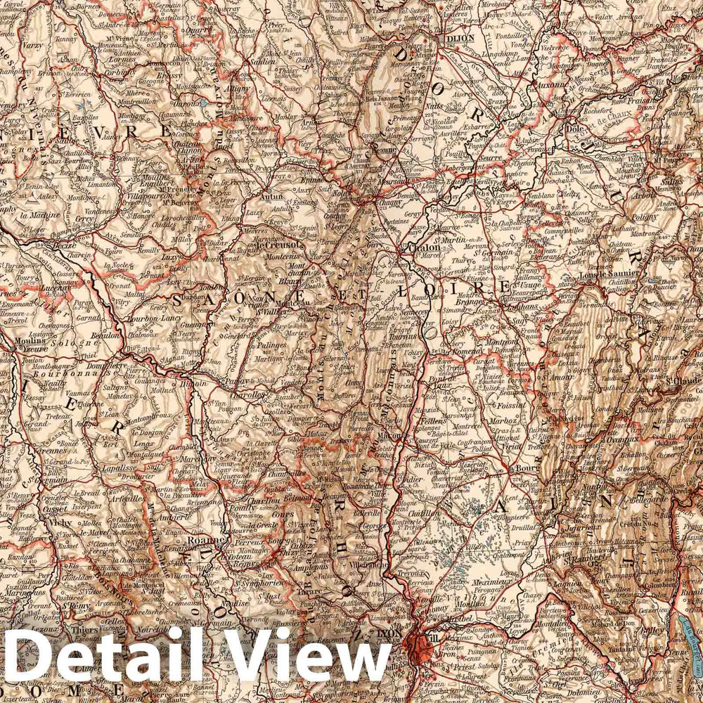 Historic Map : France, Ost-Frankreich. 1905. , Vintage Wall Art