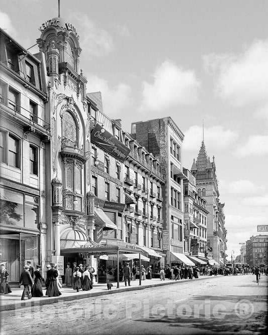 Boston Historic Black & White Photo, Tremont Street, c1906 -