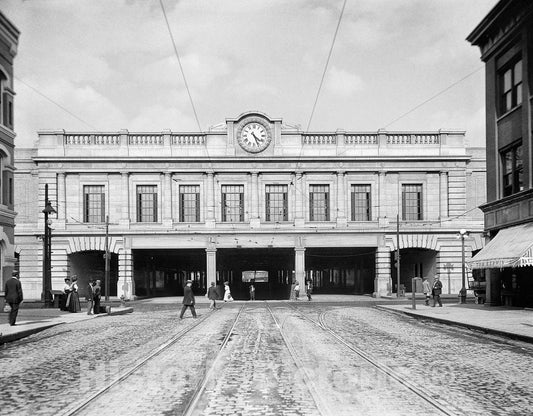 Chicago Historic Black & White Photo, Washington Boulevard Under the Rails, c1907 -