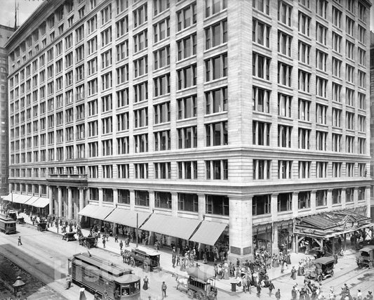 Historic Black & White Photo - Chicago, Illinois - Marshall, Field & Company building, c1908 -