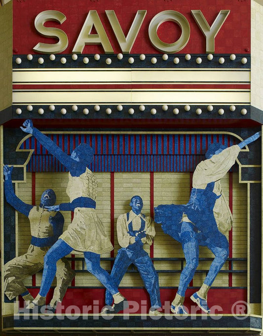 Photo - Painting Savoy Located in Interior Lobby of Joseph P. Addabbo Federal Building, Jamaica, Queens, New York- Fine Art Photo Reporduction