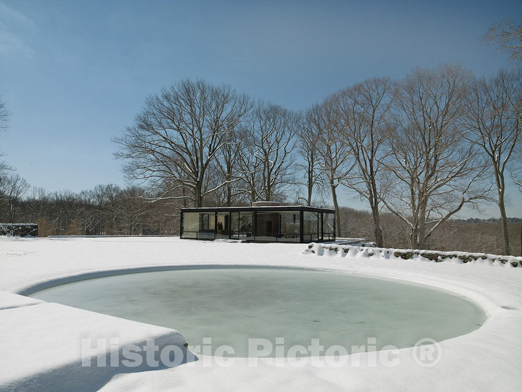 New Canaan, CT Photo - Philip Johnson's Glass House and Pool, New Canaan, Connecticut